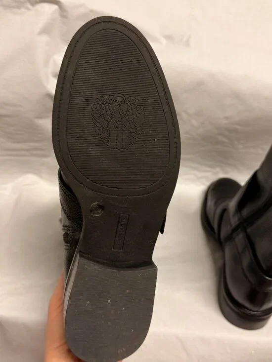 Vince Camuto Alicenta Black Leather Moto Buckle Booties Size 6.5 - Picture 6 of 9